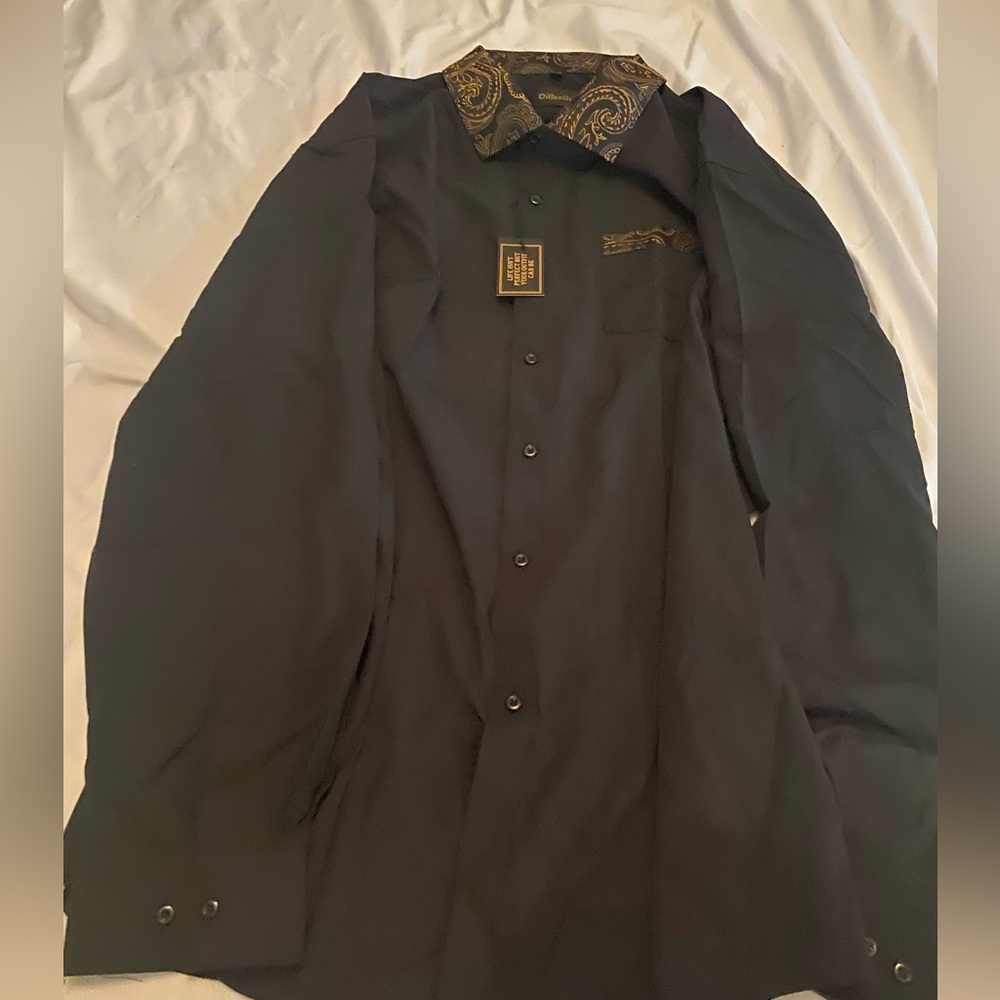 Men Dibangu Three Extra Large Dress Shirt, Brand New With Tags Black